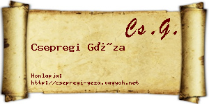Csepregi Géza névjegykártya